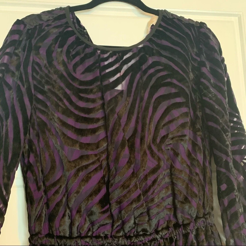 Michael Kors Tiger Velvet Jacquard Dress Size M